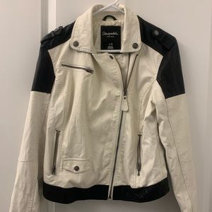 Aeropostale Faux Leather White Moto Jacket